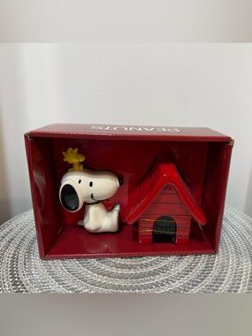 Peanuts Snoopy and His Dog House Salt and Pepper Shakers NWT